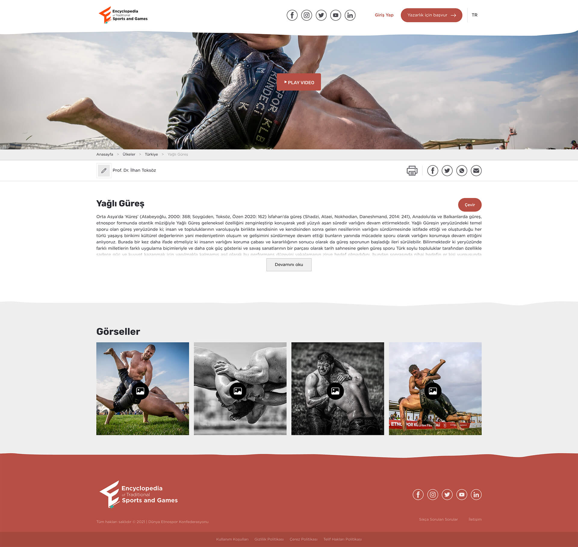 Encyclopedia of Traditional Sports & Games Website